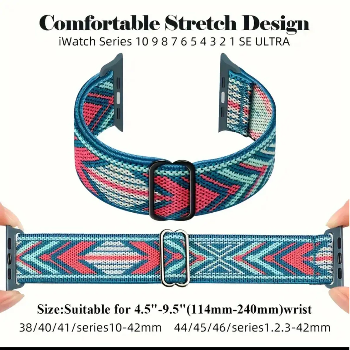 Adjustable Stretchy Nylon Sport Strap for Smartwatches - Unisex Design