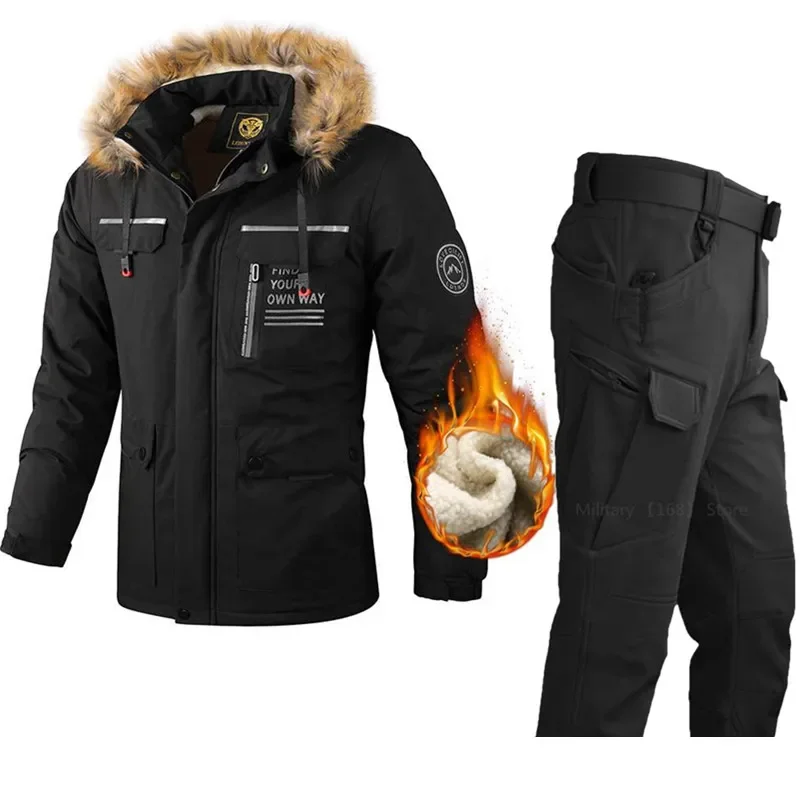 

Мужская Утепленная куртка на флисовой подкладке, походная уличная парка, теплая ветрозащитная водонепроницаемая куртка, мужские костюмы на осень и зиму