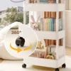 Household Multi-layer Small Cart Storage Rack Floor To Floor Kitchen Bedroom Bathroom Storage Rack Storage Rack With Wheels 1