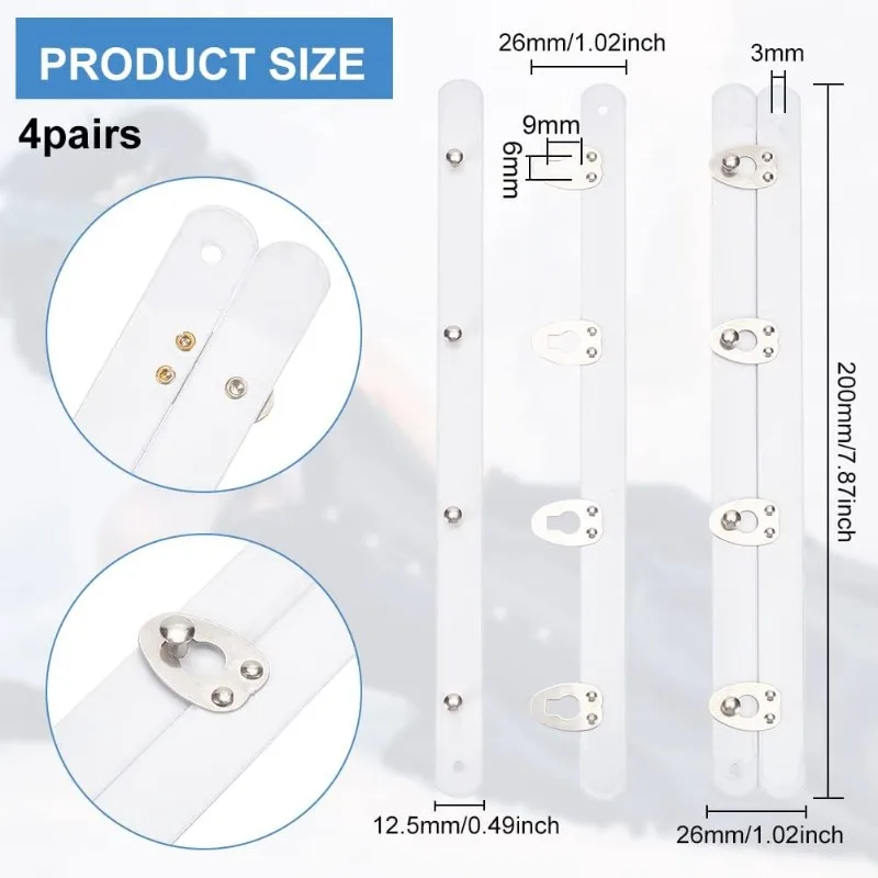 8 PCS Corset Platoon Steel Bones 7.87inch White Corset Steel Bones Hook and Eye 4 Buttonhole Platoon