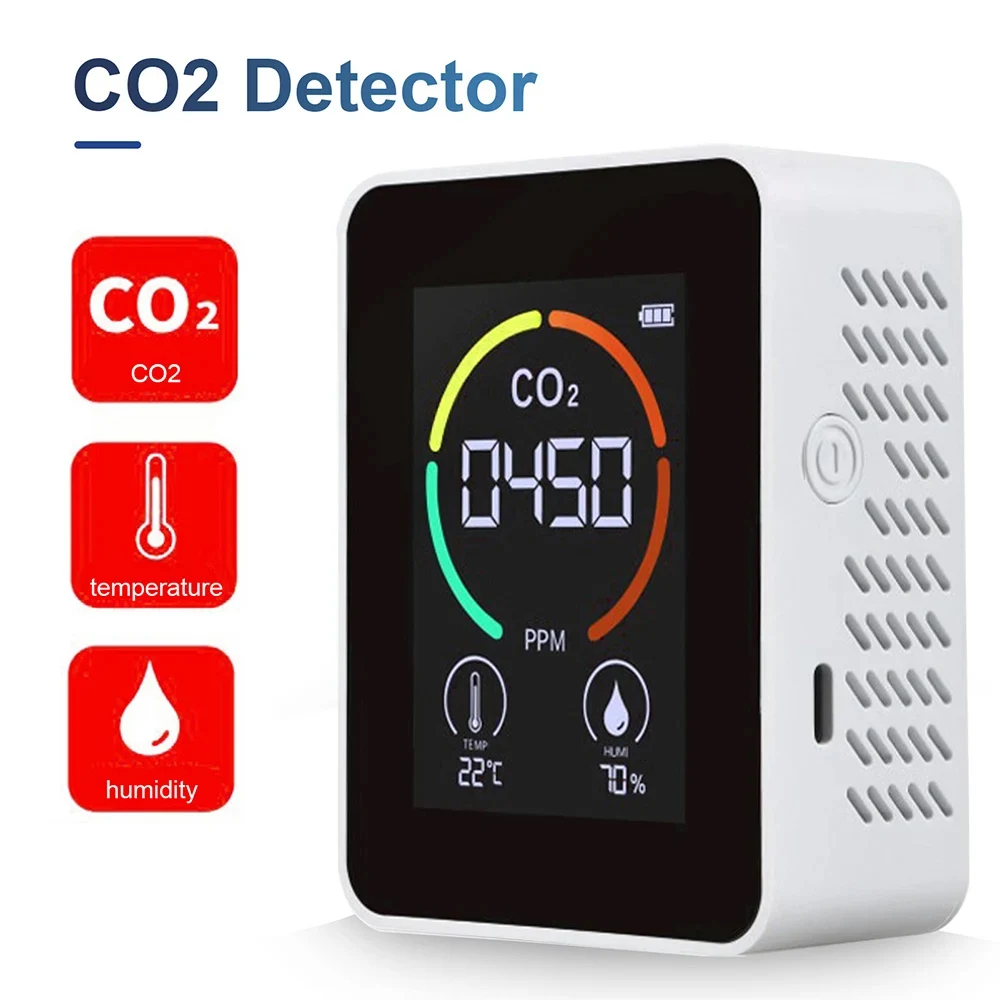Air Quality Detector Carbon Dioxide Detector Agricultural Production Greenhouse Gas Monitor Air Quality Tester CO2 Meter air quality monitor gas detector