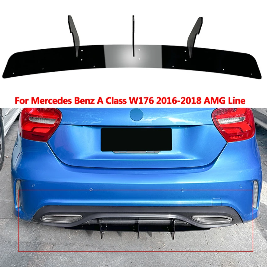 Car Rear Lip Diffuser Bracket Splitter Boot Exhaust Spoiler Plate For Mercedes Benz A Class W176 2016-2018 AMG Line
