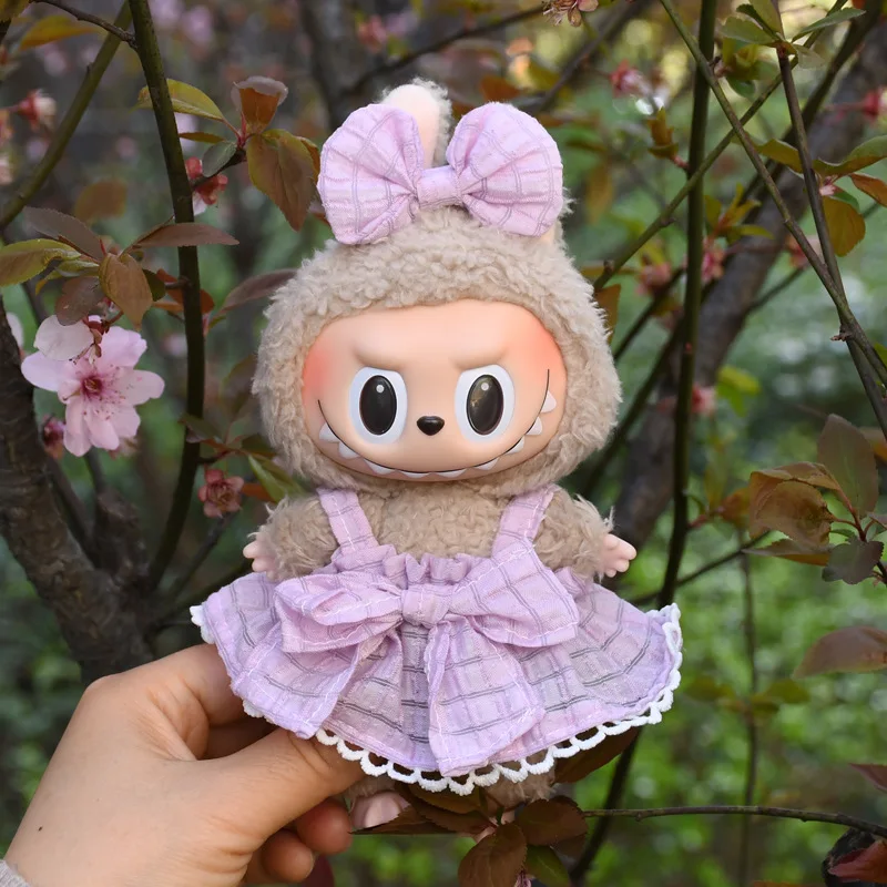 17cm Cute Mini Plush Doll'S Clothes Outfit Accessories For Korea Kpop Exo Labubu Idol Dolls Overalls Hat Clothing DIY Kids Gift 5