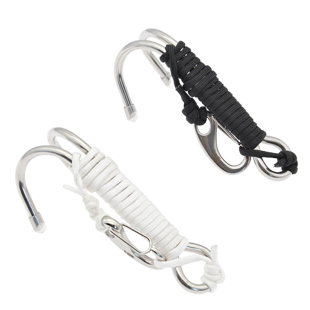 Double Head Diving Hook Drift Reef Hook Portable Stainless Steel Dive Underwater Hook Corrosion-Resistant Outdoor Accessories 5