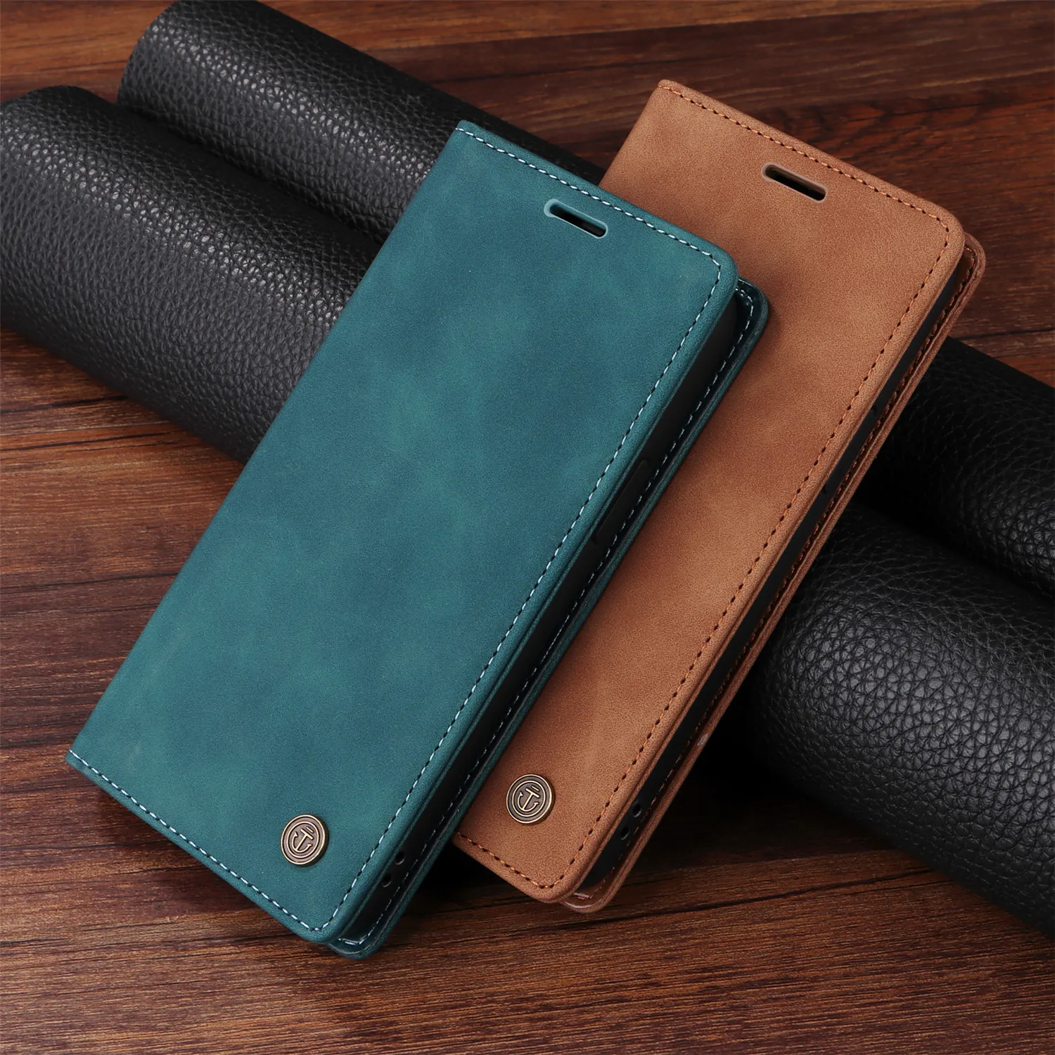 Fashion Square Leather Phone Case For Samsung S21 S20 S10 S9 S8