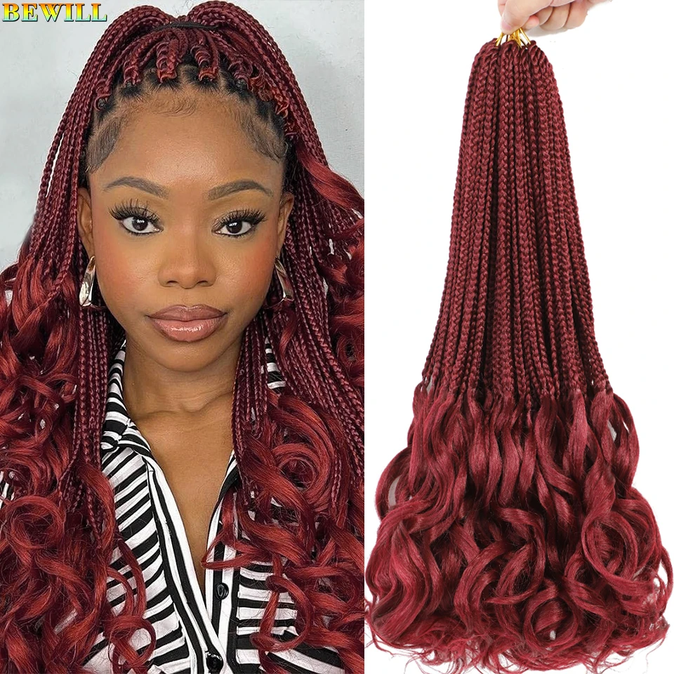French Curls Crochet Braids Hair 18 inch Pre Stretched Bouncy Braids Hair Loose Wavy Synthetic for Black Women