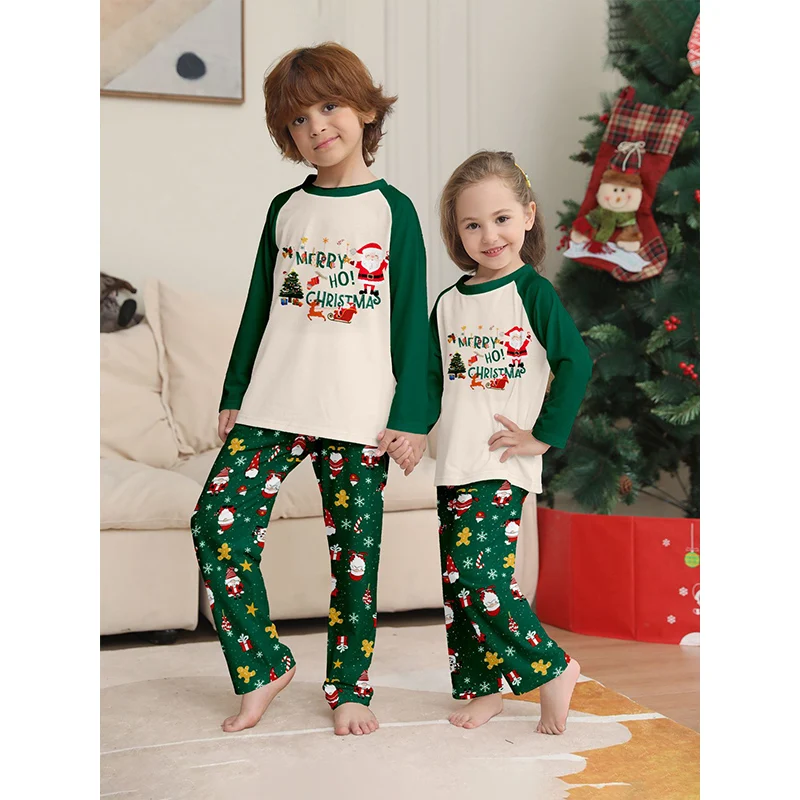 2024 Christmas Matching Pajamas Family Outfits Patchwork Set Adult Father Mother Kids Baby Sleepwear Look Pyjamas Dog Clothes 3