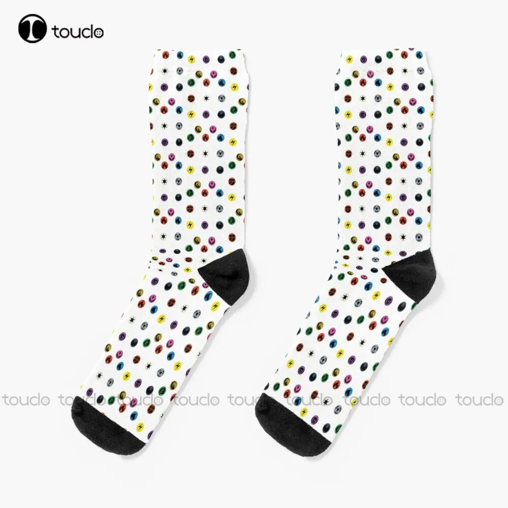 

Energy Types Pack Socks Womens Black Fun Socks Personalized Custom Unisex Adult Teen Youth Socks Custom Gift 360° Digital Print