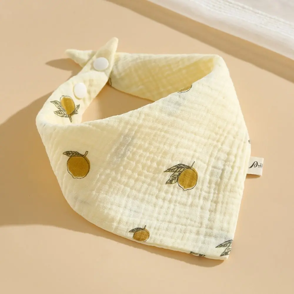 Feeding Towel Printing Baby Muslin Bibs Snap Button Cotton Saliva Towel Ruffle Soft Burp Cloths Feeding Drool Bibs