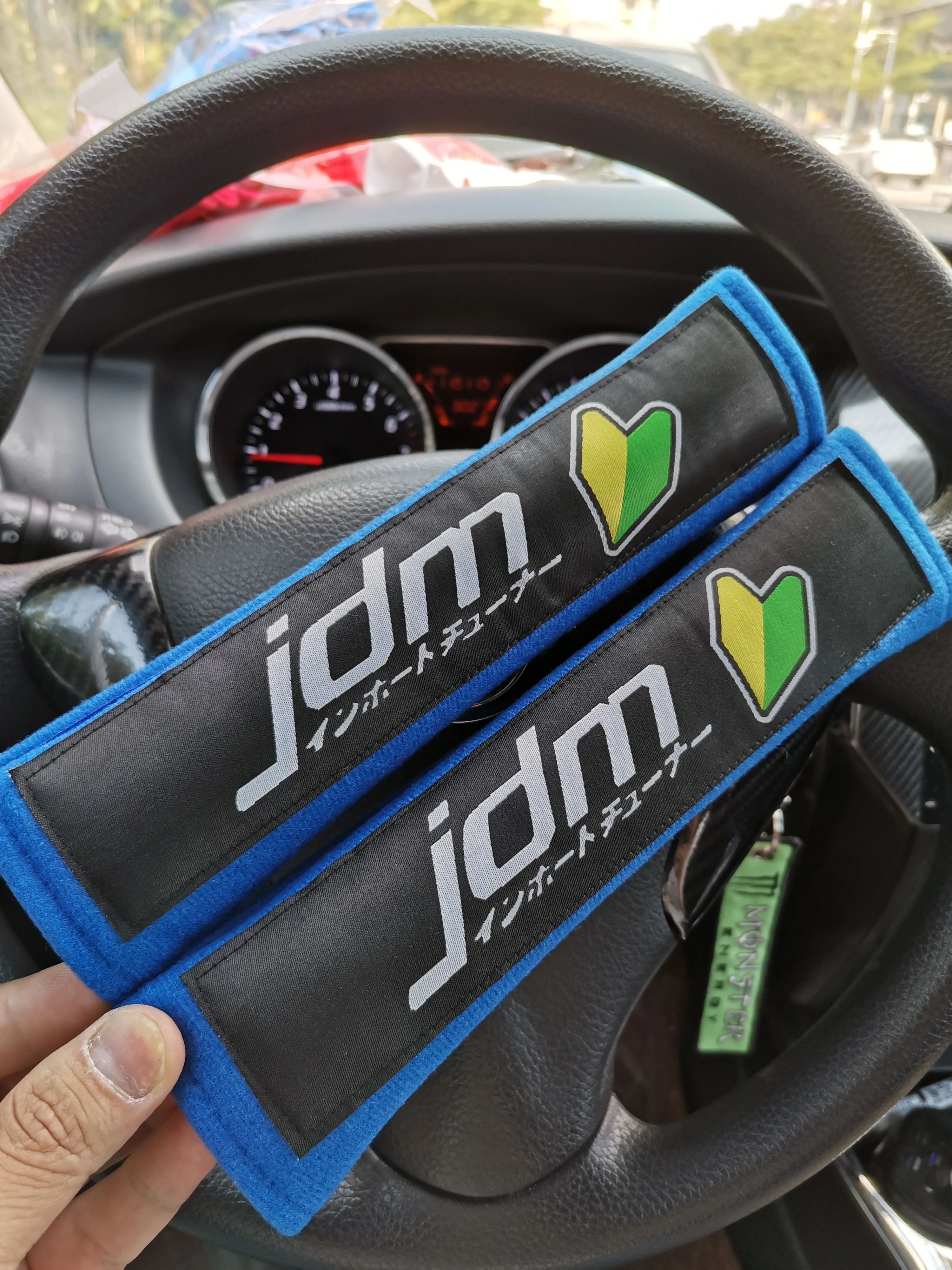 JDM 스타일 면 카시트 벨트 커버, 부드러운 하네스 패드, 어깨 패드, 범용 소프트 원단 어깨 쿠션 보호대, 2 개