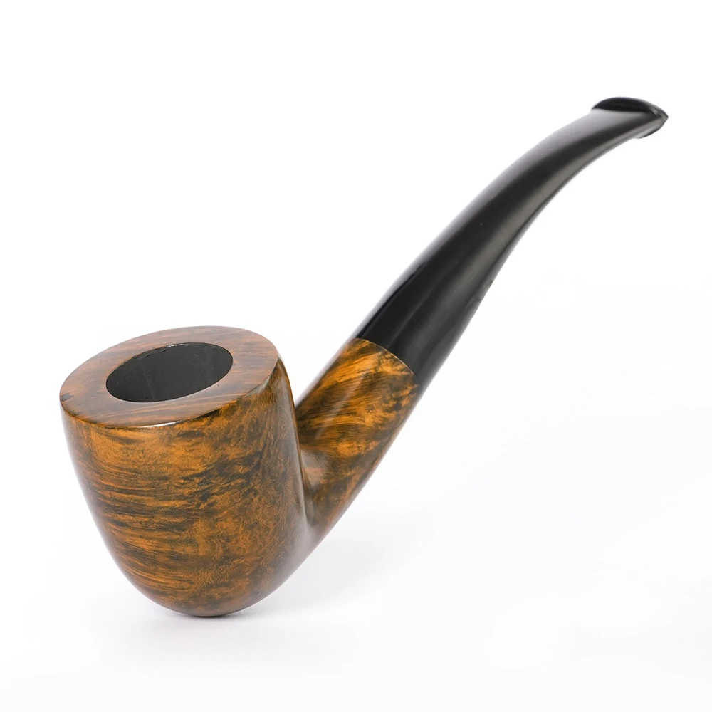 OLD FOX briar tobacco pipe with clean kit gift box hand-carved curved handle pipe 3mm filter small wooden for beginner