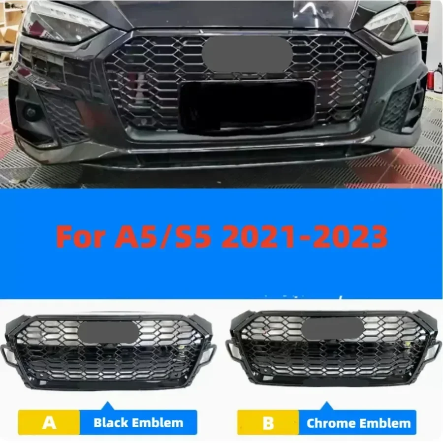 

Front Bumper Grill Center Grille for Audi A5/S5 20121 2022 2023(Refit for RS5 Style)For RS5 Grill