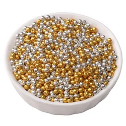 Gold/Silver Glass Seed Beads (Mix 3mm 300pcs)