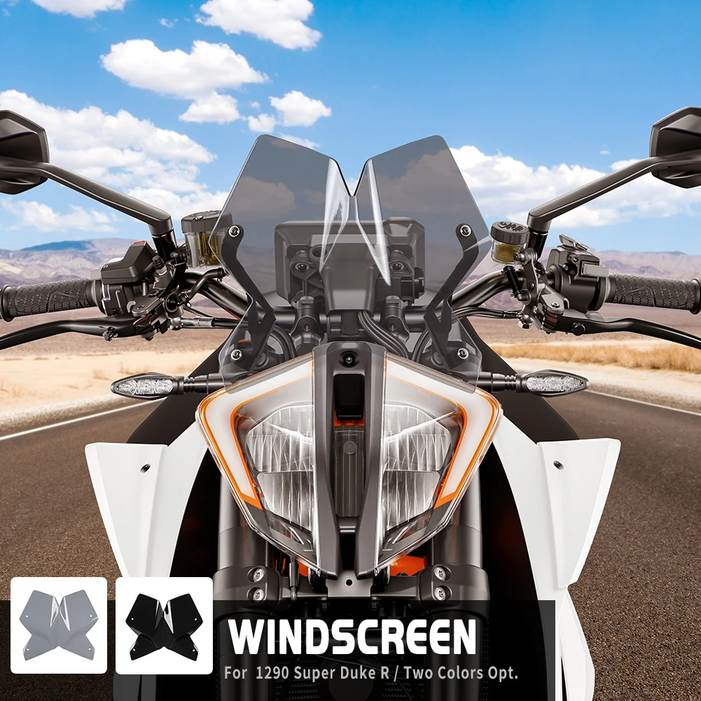 KTM 1290 슈퍼 듀크 R 2020 2021 2022 오토바이 윈드 실드 커버 스크린, 브래킷 액세서리 포함