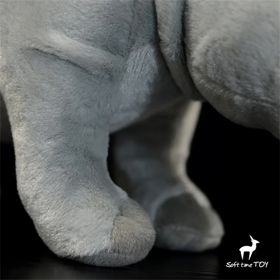 White Rhinoceros High Fidelity Anime Cute Plushie Rhino Plush Toys Lifelike Animals Simulation Stuffed Doll Kawai Toy Gifts Kids 6