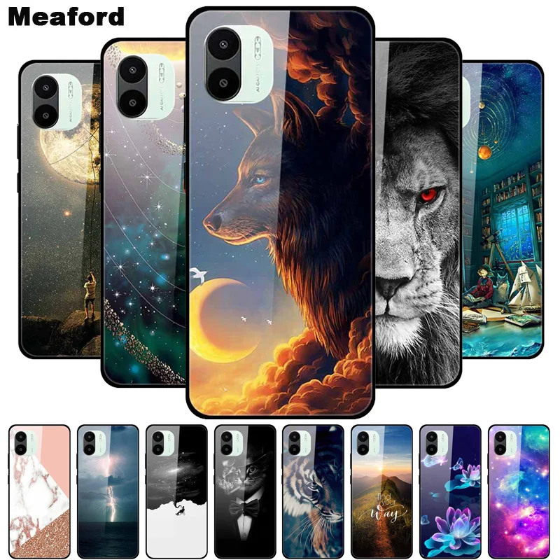 Custodia Di Lusso Per Xiaomi Redmi A2 Plus Cover In Vetro Temperato Per Xiaomi Redmi A2 2023 Custodie Telefono Tpu Bumper Redmia2 A2 + Fundas