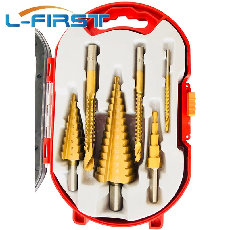 L-FIRST 6pcs Tap Drill Bit Hex Shank Titanium Plated HSS Screw Thread Bit Screw Machine Compound Tap M3 M4 M5 M6 M8 M10 Tools best hand planer