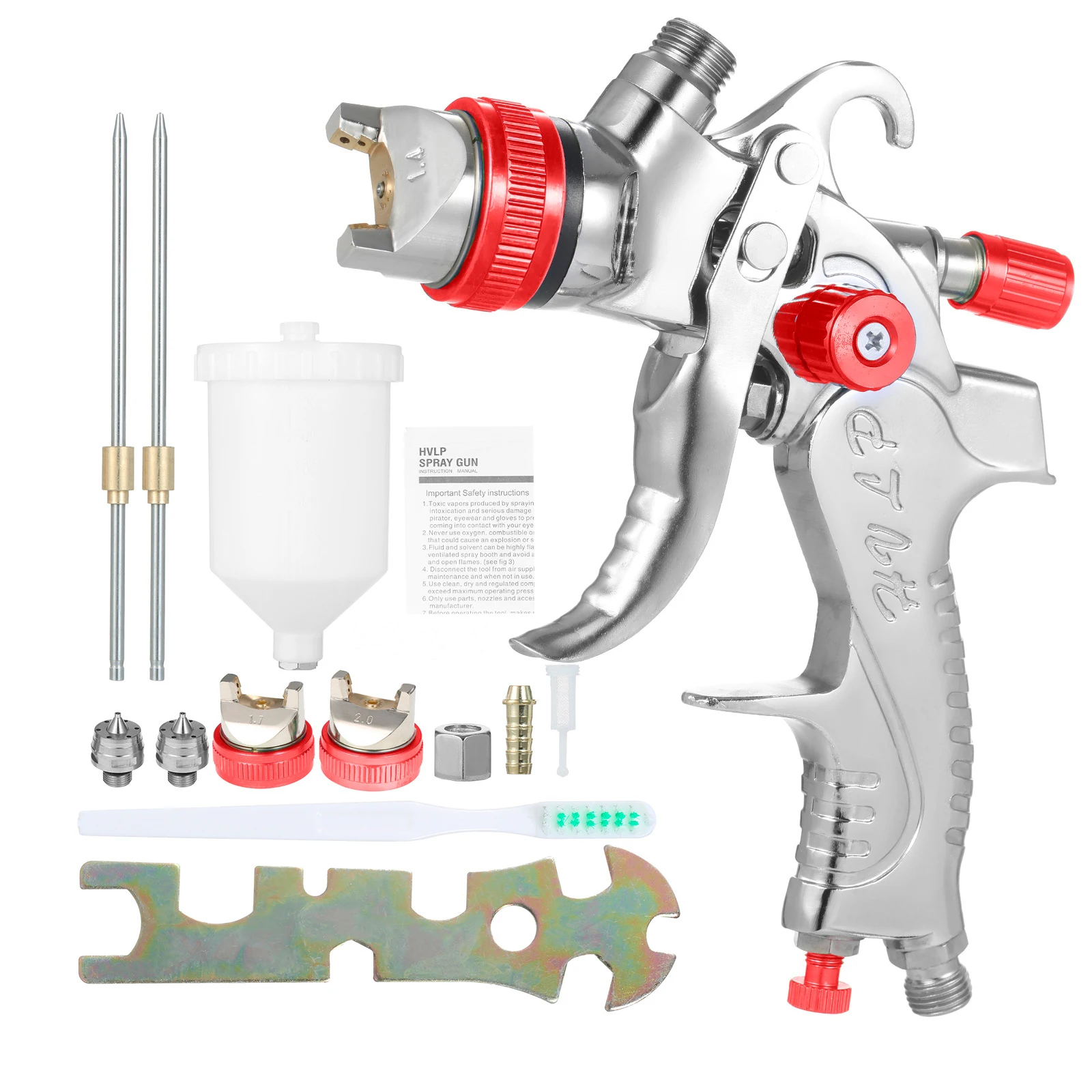 

Профессиональный Краскораспылитель HVLP с 3 насадками, аэрограф 600CC 1,4 мм/1,7 м/2 мм, инструмент для самостоятельной покраски автомобилей, бытовой