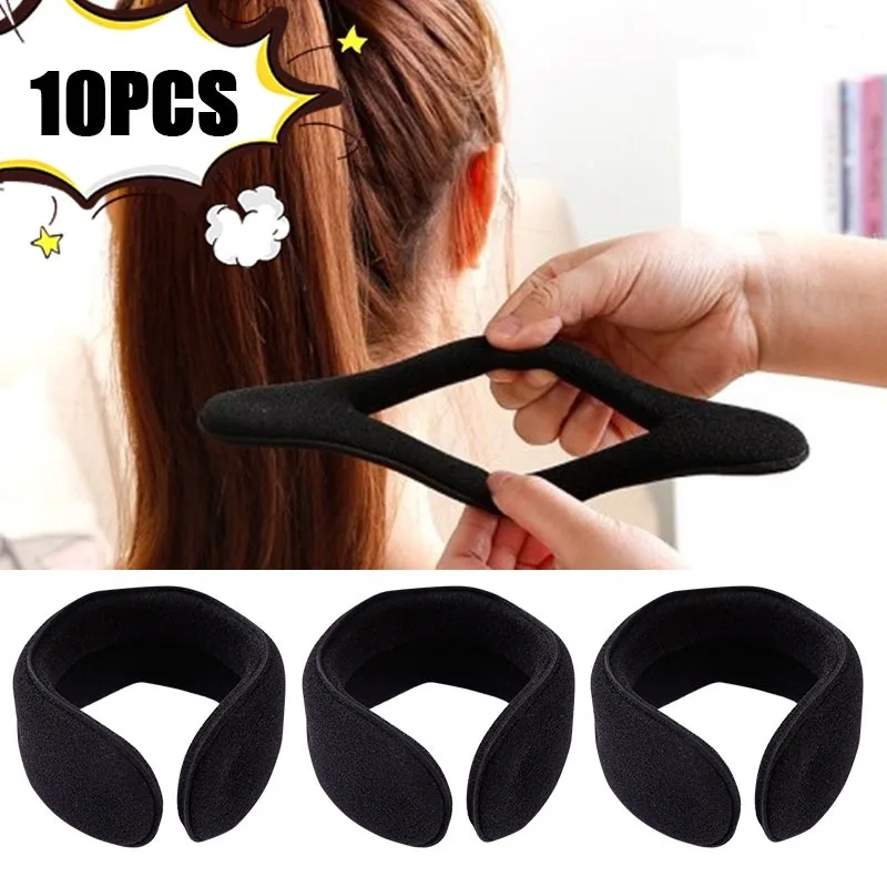 

10PCS Women's Sponge Hair Styling Tool Curly Hair Maker Hair Scrunchie Headband Twist Donut Bun Curler Hairbands Hairstyle Tools