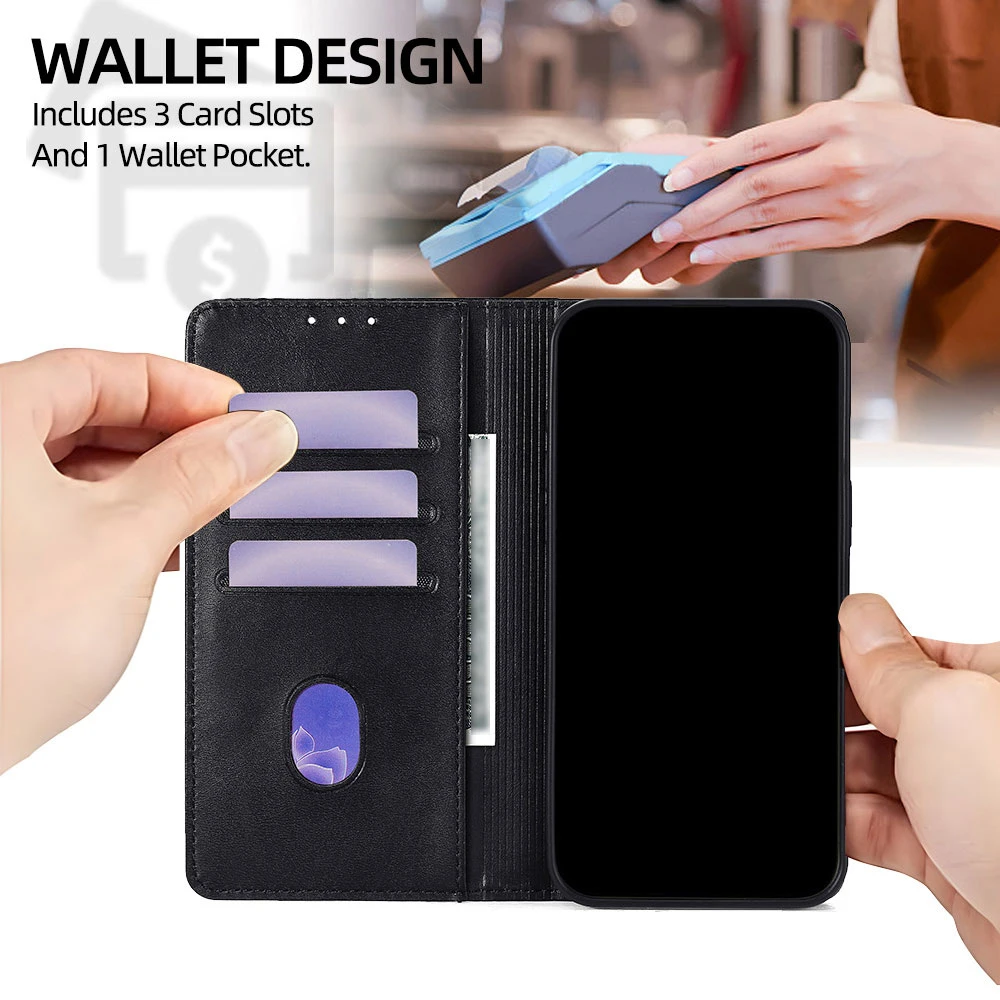 Dragon Pattern Magnetic Leather Wallet Case - Premium Flip Cover Design