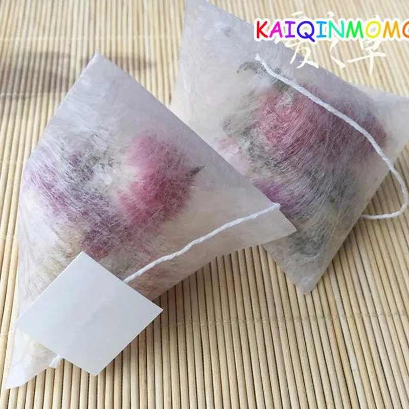 Corn Fiber Tea bags 100pcs/lot Pyramid Shape Heat Sealing Filter Teabags PLA Biodegraded disposable tea bags disposable tea filter bags