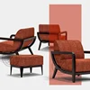 American light luxury solid wood fabric leisure chair sofa 4