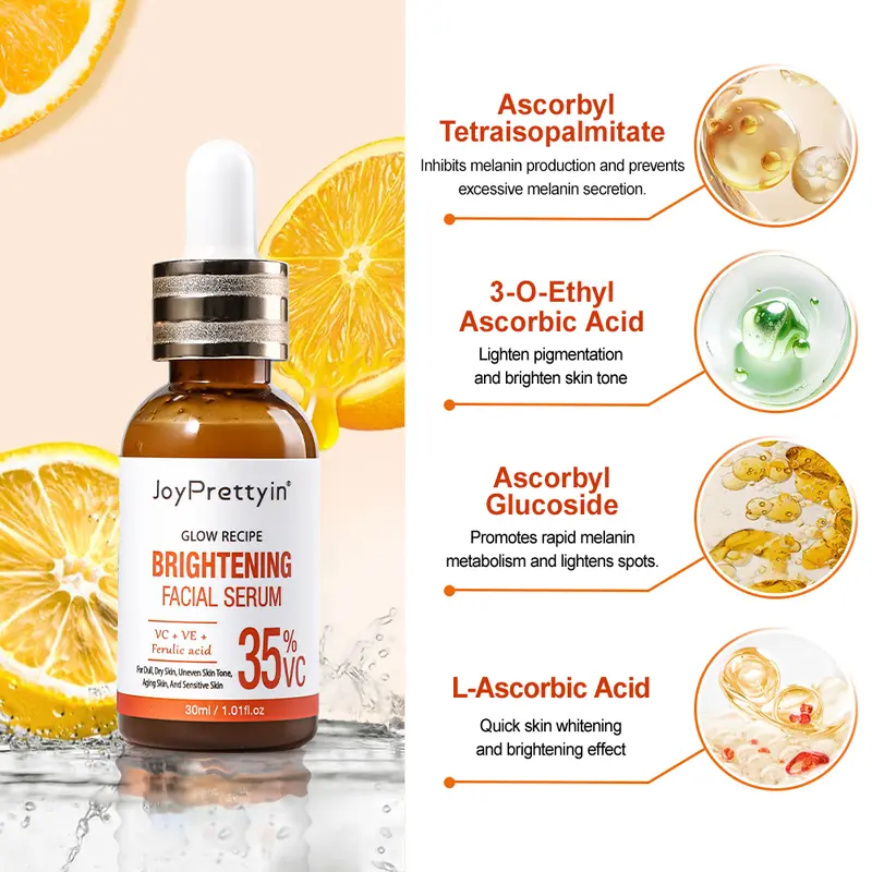 Vitamin C Whitening Facial Serum Fade Dark Spots Hyaluronic Acid Moisturizing Repair Dull Face Essence Skin Care Products - Image 4