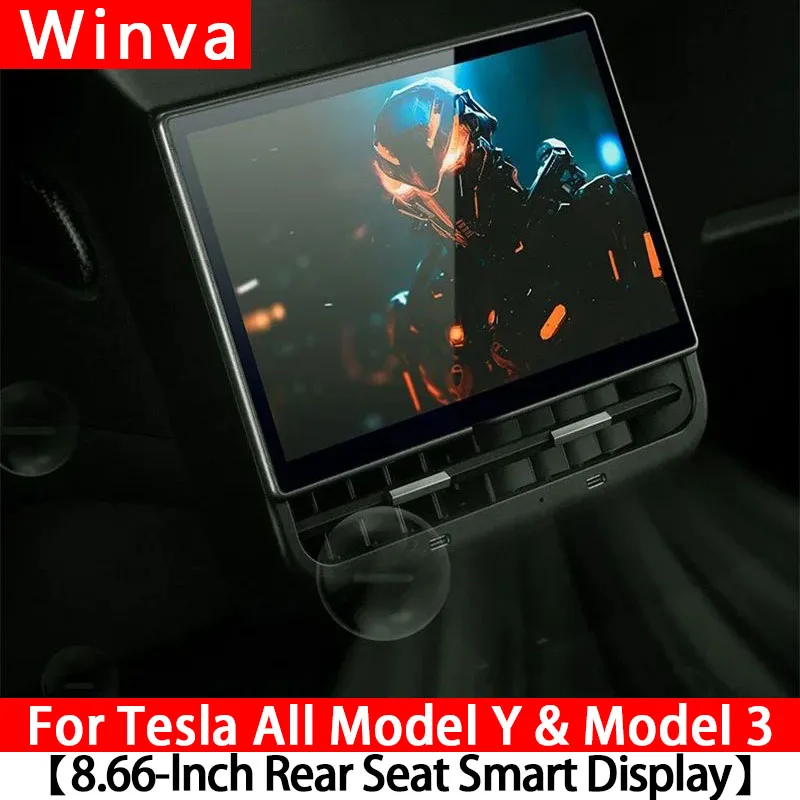 For Tesla All Model Y& Model 3 8.66 Inches Rear Display Android 13 WIFI Entertai