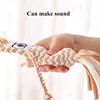 Dog Rope Chew Toy Straw Head Braided Knot Doll Squeaker Sound Toy Molar Dog Toy Pet Training Pet Interactive Toy Pet Supplies 3