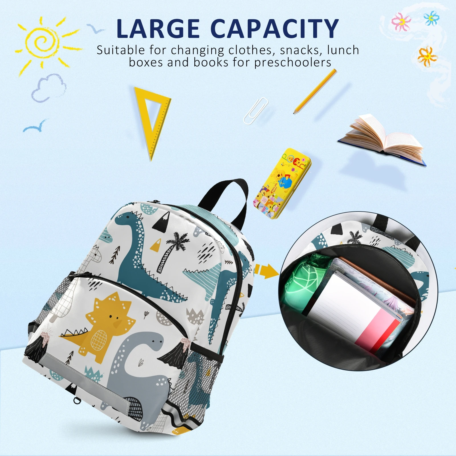 2023 New Children School Bags Comfortable Kids Toddler Backpack Dino Kindergarten Preschool Bag 3-8 Years Old Schoolbag For Boy