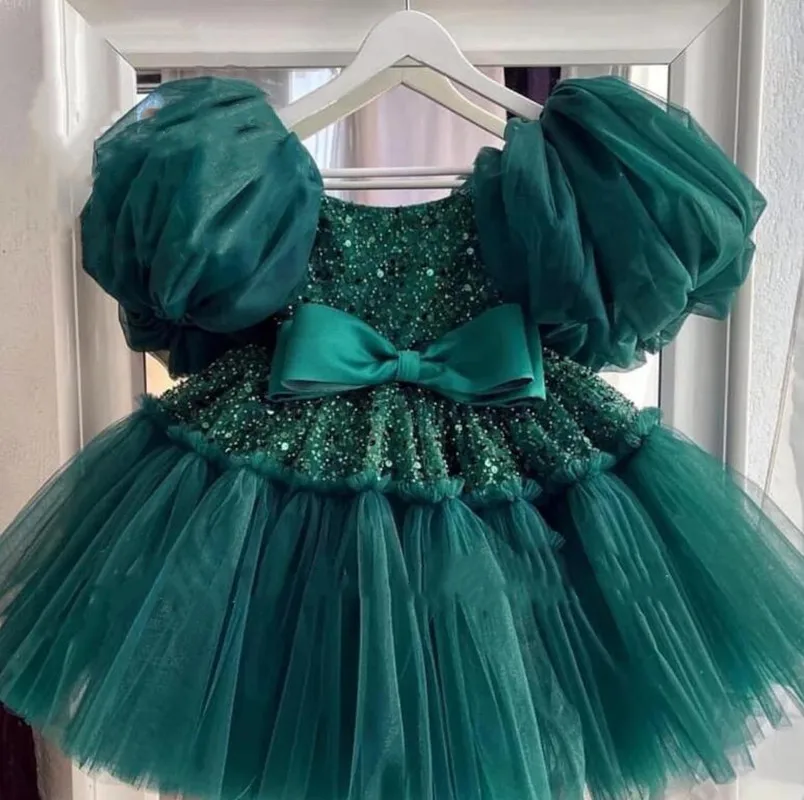 

Personalized Handmade Infant Girls Birthday Party Gown Zipper Back Flower Girl Dress New Gift for Christmas