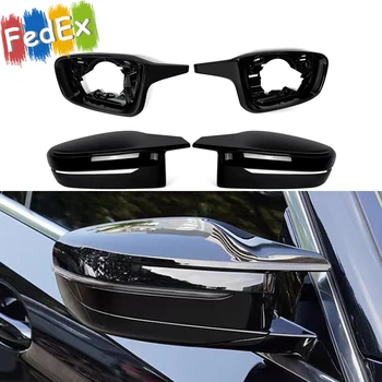 Rearview Mirror Shell Fit For BMWG42 G20 G22 G23 G26 G28 G80 G82 G83 G11 Gloss Black Mirror Cover Cap Housing M5 Style 1:1 4PCS 1