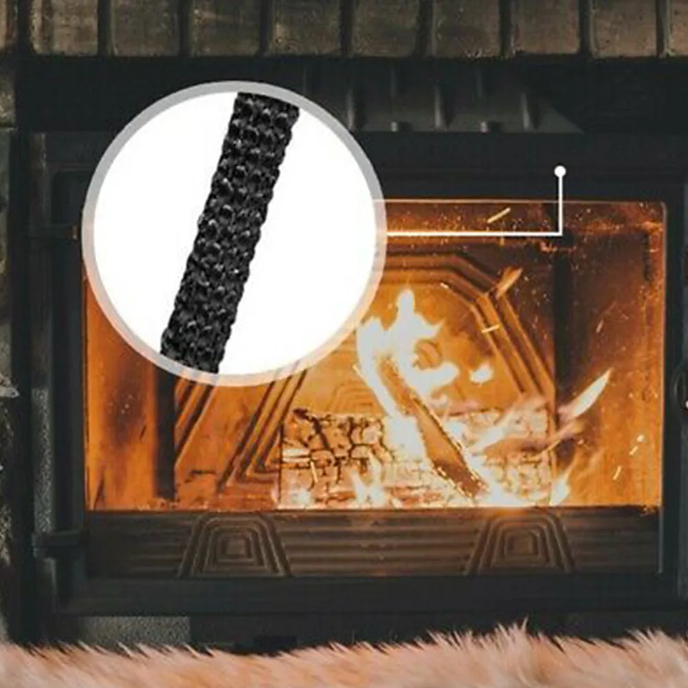 

1Pcs 10/15mm 2M Black Flat Stove Rope Adhesive Self Glass Seal Stove Fire Rope Thermal Stability Foam Sound Insulation Strip