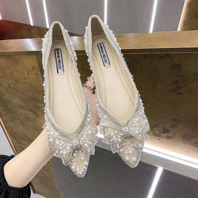 

Женские повседневные туфли, роскошные Лоферы для женщин, трендовые летние туфли на низком каблуке с острым носком, 2024