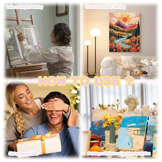 RUOPOTY – peinture par numéros pour adultes, Kits avec cadre, fleurs, paysage de rue, image par numéros pour décoration de maison, 40x50cm 6