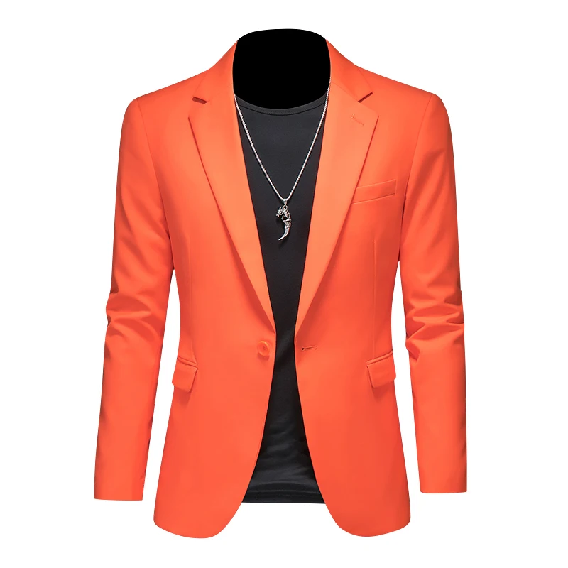 

2023 High-end Fashion All-in-one Men's Casual Slim Handsome Party Comfortable Solid Color Suit Jacket Single West Top M-6XL