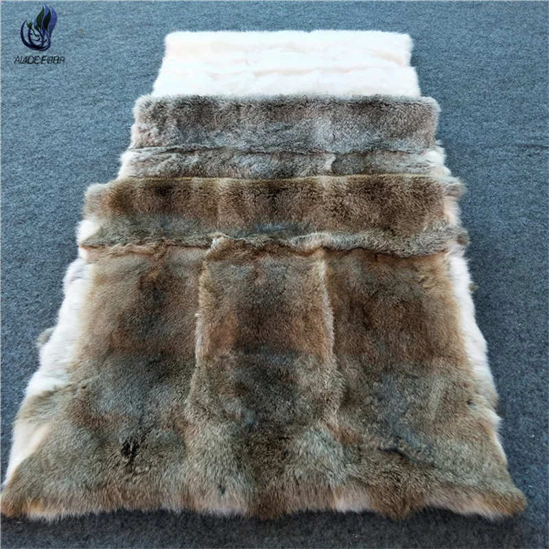 Natural Real Genuine Rabbit Fur Blankets Leather Soft Plate Fabric For