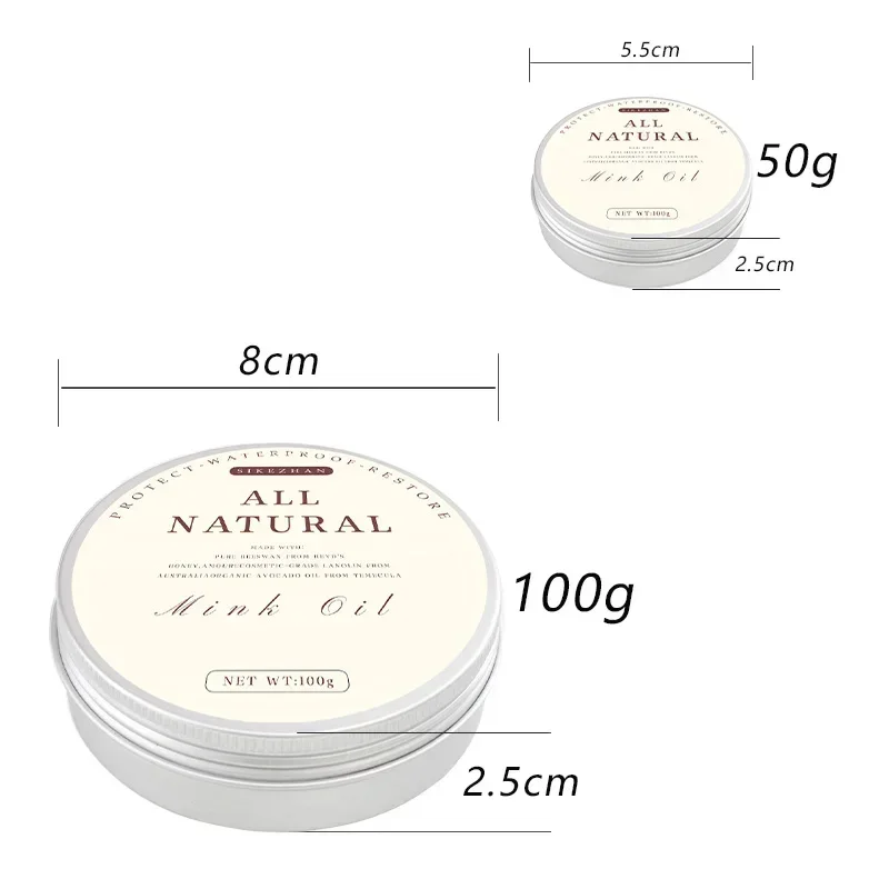 Leather Care Cream for Shoes Bags with Mink Oil