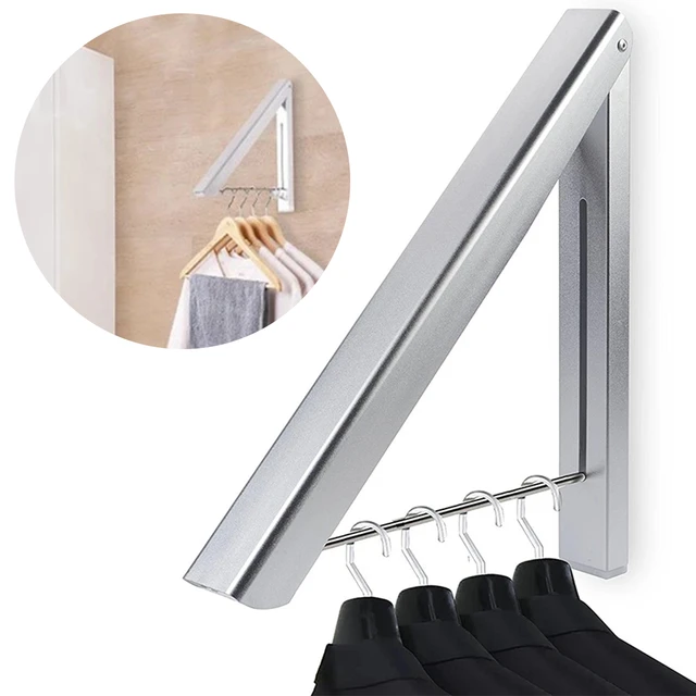 Clothes Drying Rack Stainless Steel Wall Mounted Folding Adjustable
