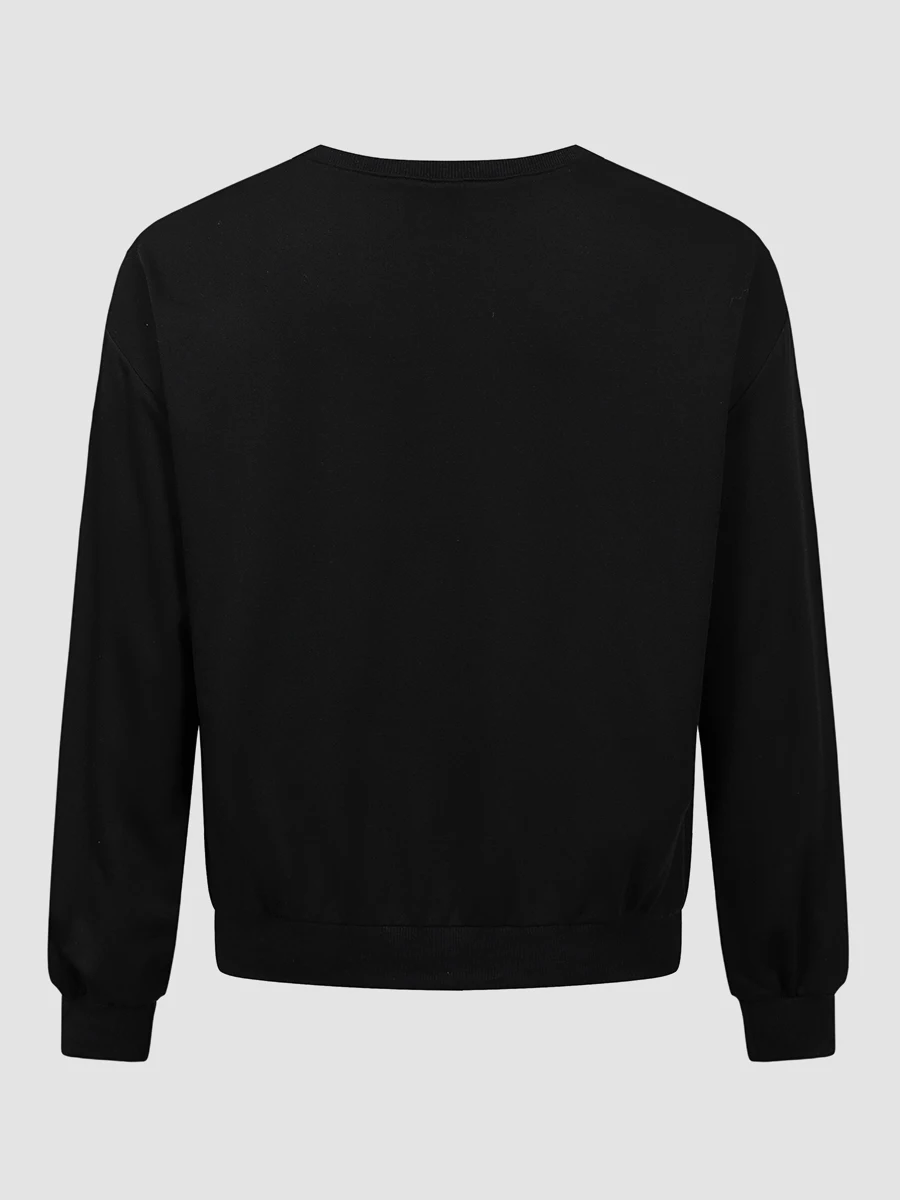 Finjani Ghost Print Drop Shoulder Pullover Sweatshirt Solid Long Sleeves Crew Neck Plus Size Women Clothing 2022 Fashion