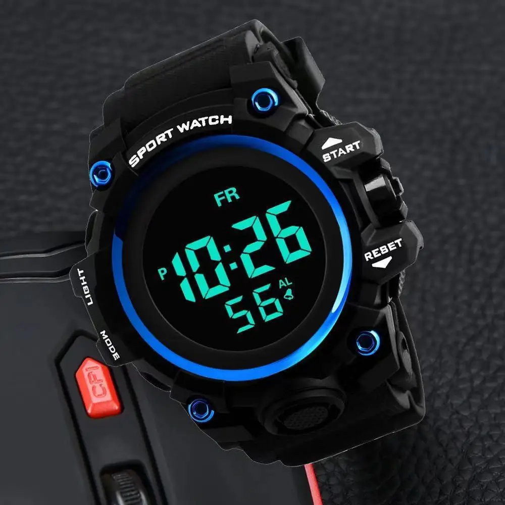 Large dial electronic watch men's multifunctional sports electronic watch