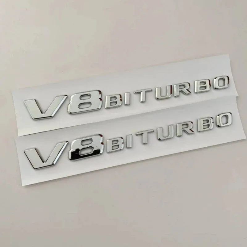 ABS 블랙 크롬 레터링 자동차 트렁크 스티커 E63 W213 W212 펜더 V8 BITURBO 엠블럼 트렁크 로고 액세서리