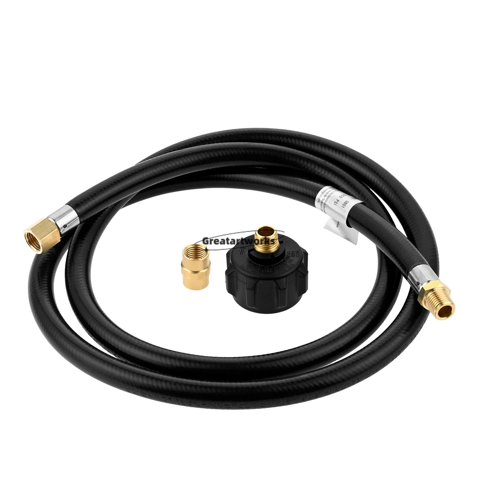 QCC1 Propane Gas Fitting 1/4 Inch Female Pipe Adapter 5 Feet High Pressure Hose 1/4" NPT Coupler Gas Grills RV Heaters Fire Pit
