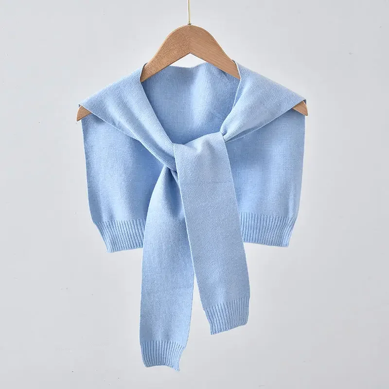 Shrugs Women Shoulder Shawl Fall Outwear All-match Candy Colors Fashion Knit Scarf-collar Harajuku Korean Streetwear Chic Sweet