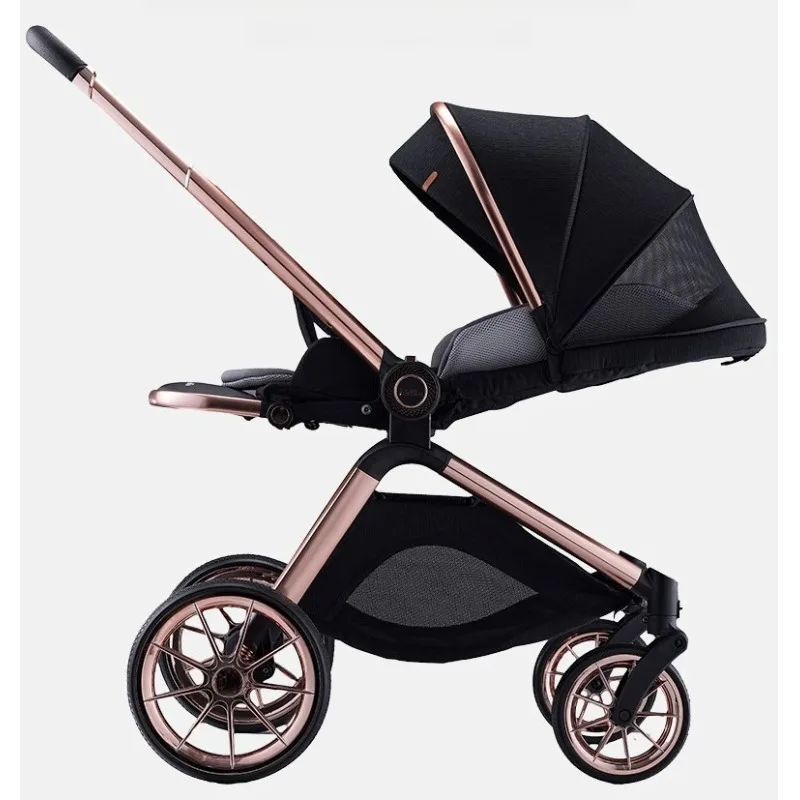 Lightweight Baby Stroller Multifunctional Baby Stroller Two-way Foldable and Adjustable Backrest Luxury Carriage