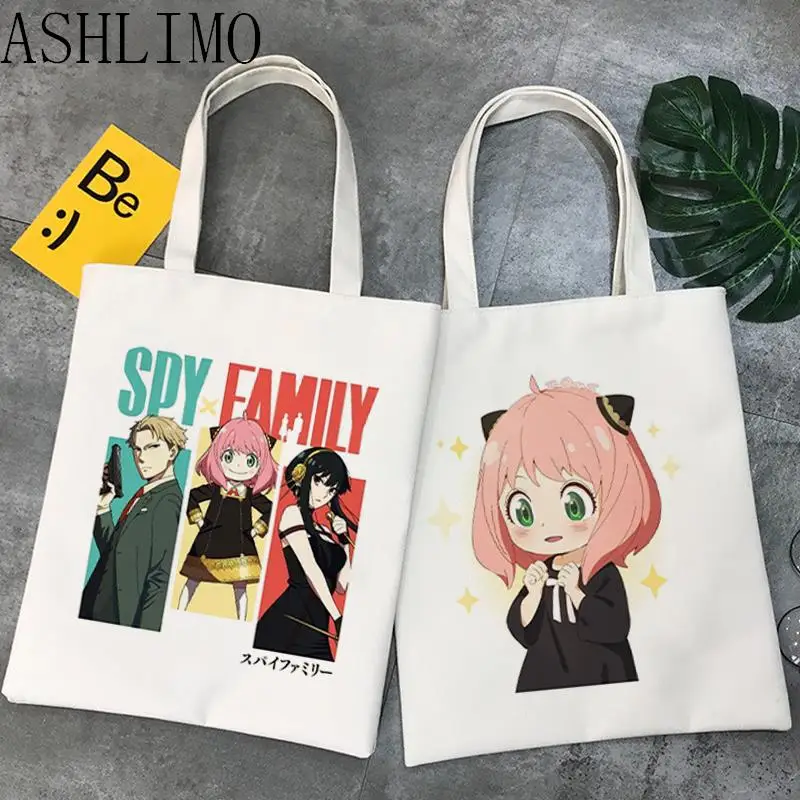 

Kawaii Anya аниме шпион X семейная сумка для покупок, Холщовая Сумка-тоут с принтом, сумки, женская сумка для покупок Harajuku, сумки на плечо