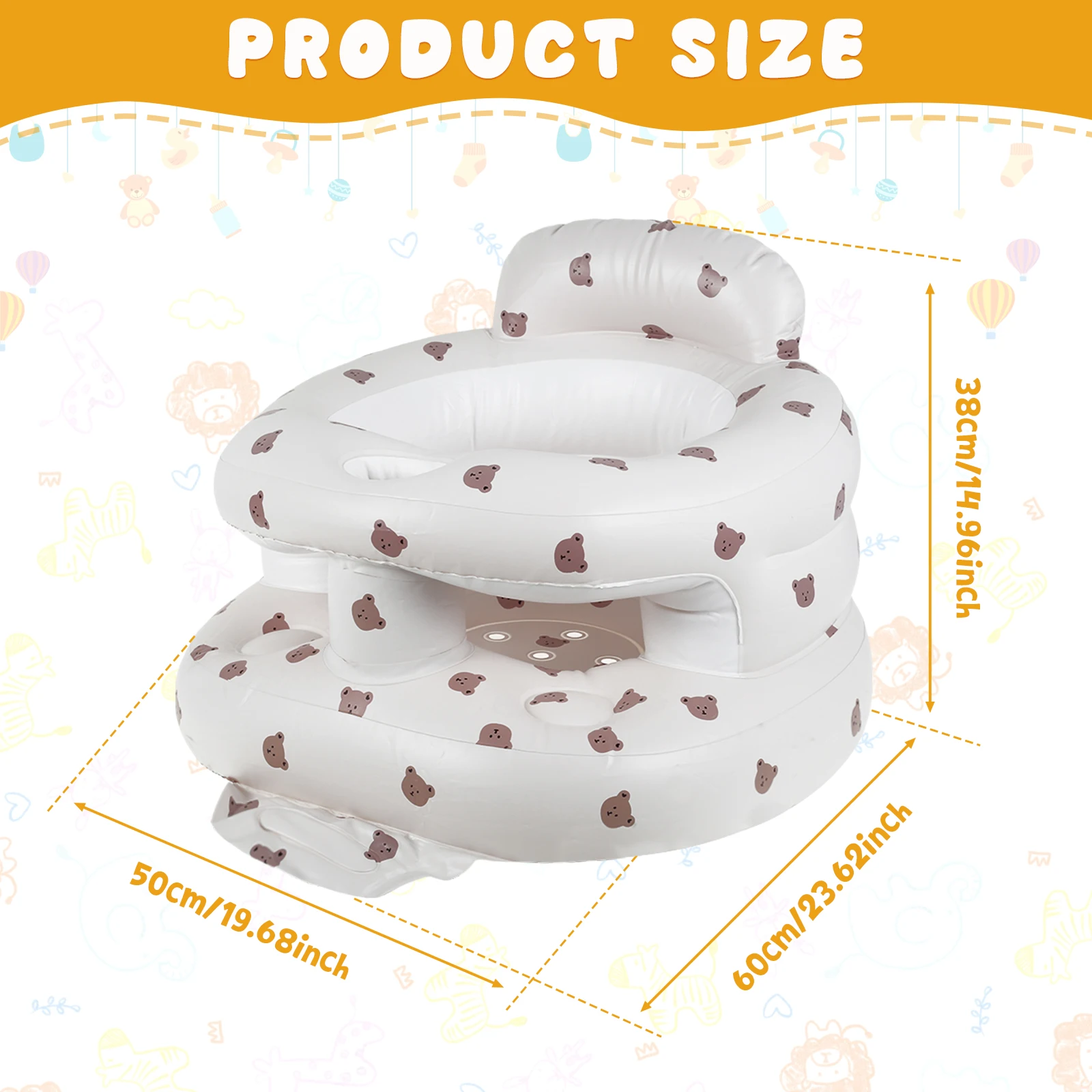 Baby Inflatable Sofa Children Infant Seat PVC Shining Foldable Portable Bath Chairs Table Stool Practice Sitting Sofa Seat 6