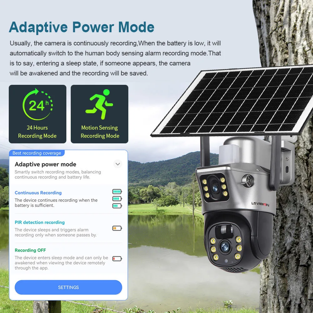 4K Solar Powered Security Camera with Night Vision