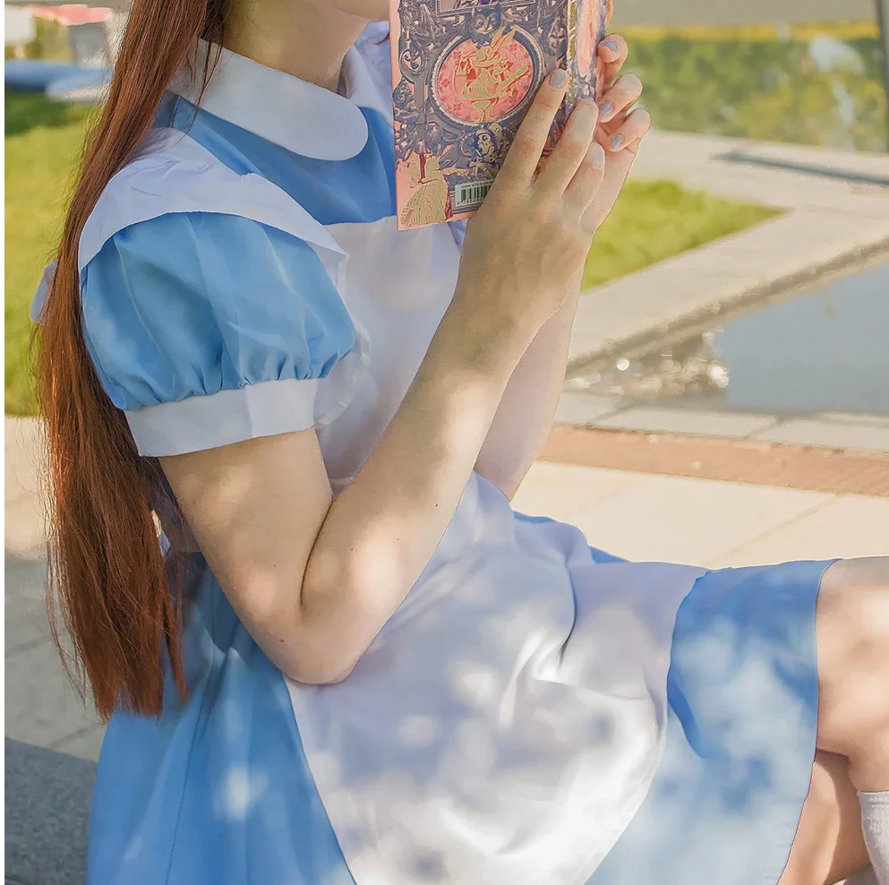 Lolita Cosplay Costumes Stage Costume Cos Alice in Wonderland Lolita Costume Carnival Themed Fancy Dress Party Blue Maid