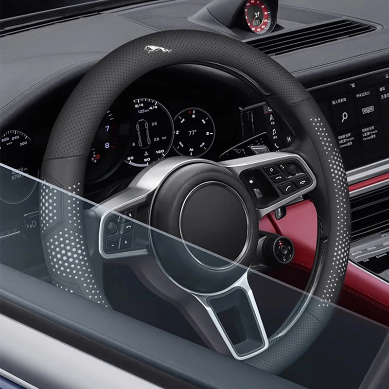자동차 스티어링 휠 커버 재규어 XKR XEL XFL XK XJL XJ6 XJS E-Pace I-Pace S-Type X-Type 용 초박형 통기성 자동차 액세서리